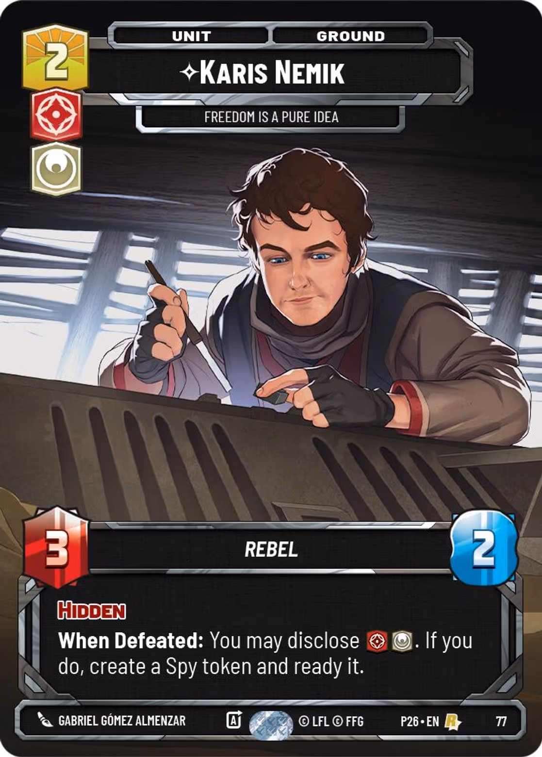 Karis Nemik - Freedom is a Pure Idea P26-77 RQ Prize Wall Star Wars Unlimited card