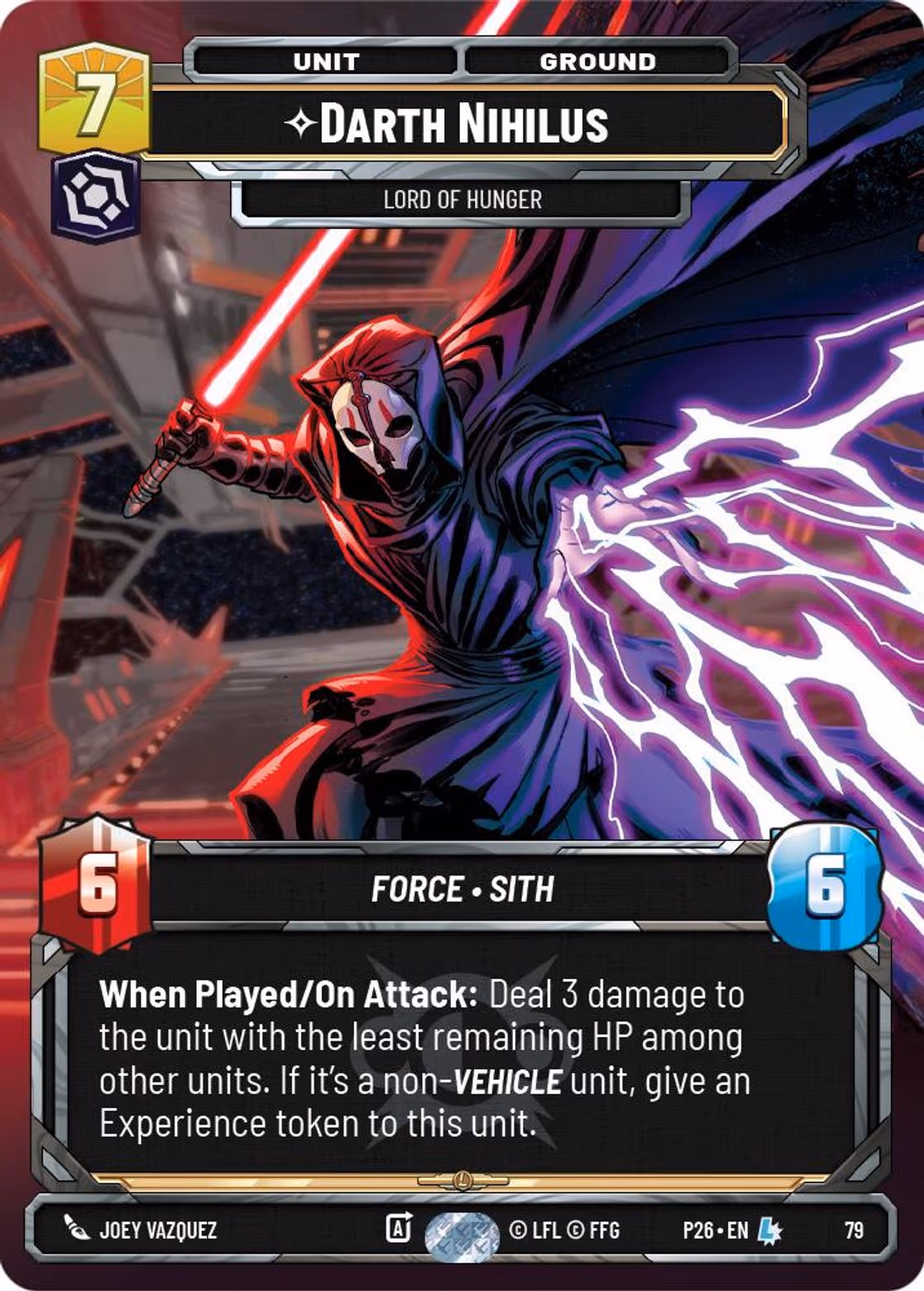 Darth Nihilus - Lord of Hunger P26-79 RQ Prize Wall Star Wars Unlimited card