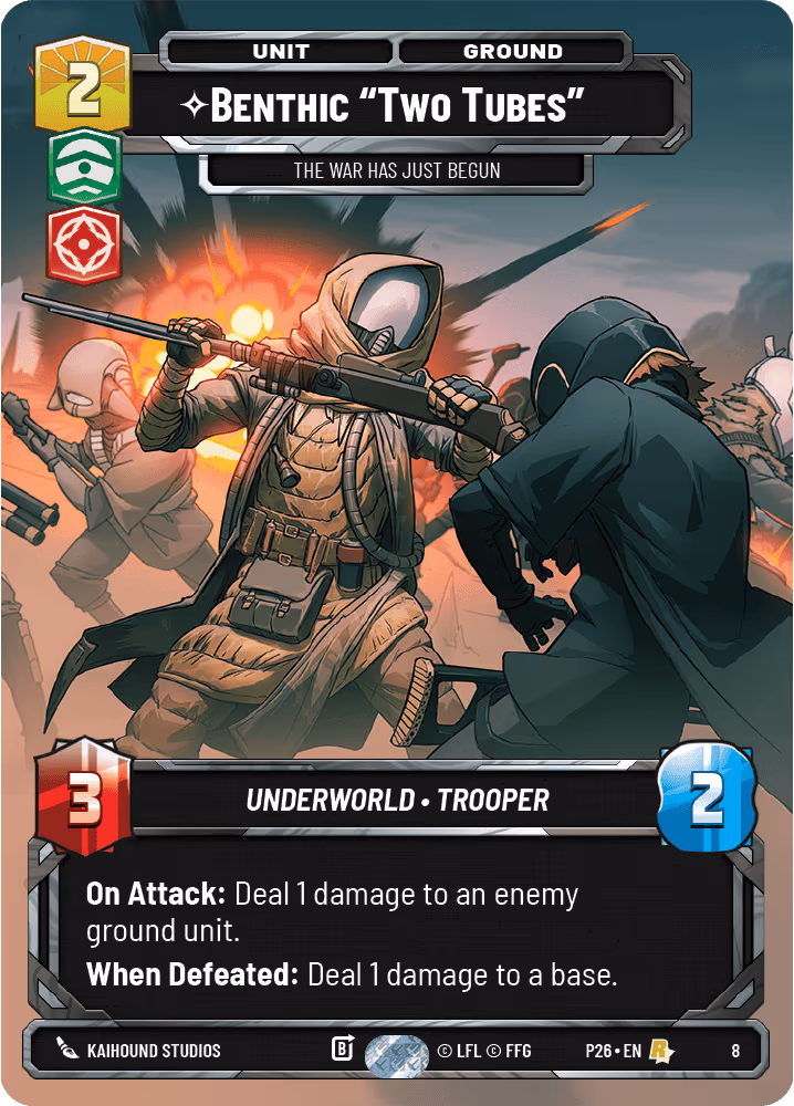 Benthic "Two Tubes" - The War Has Just Begun P26-8 PQ Participation Star Wars Unlimited card
