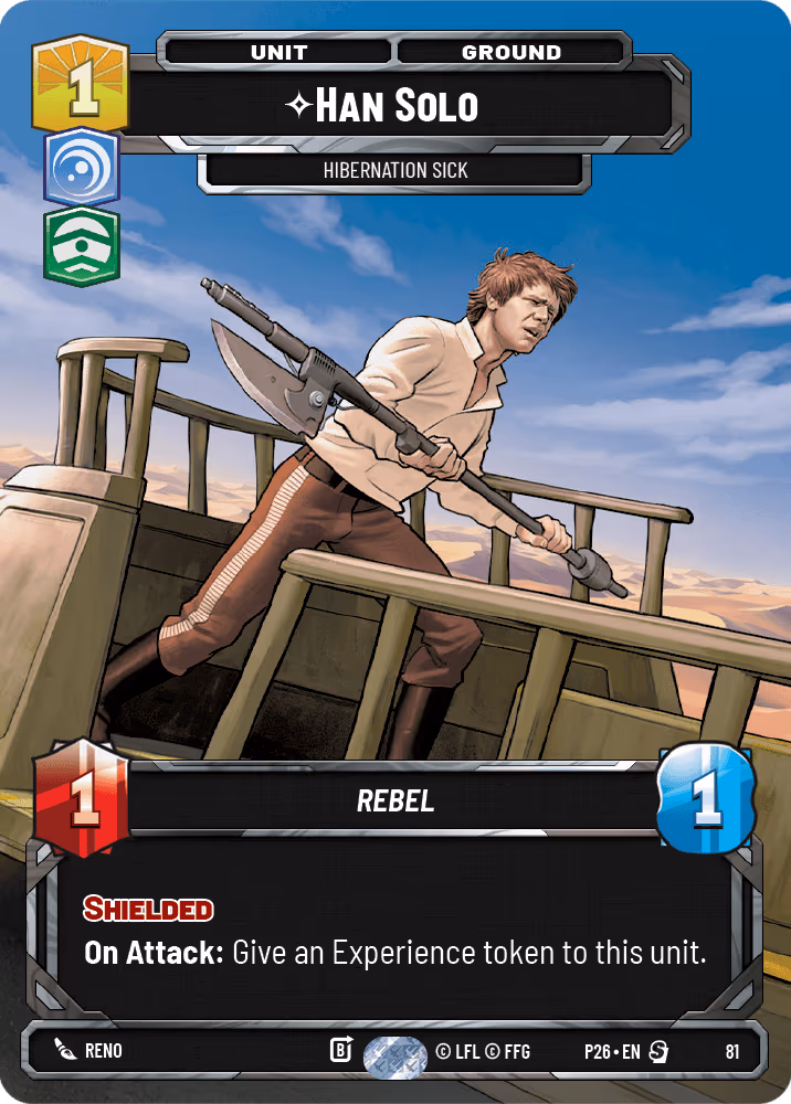 Han Solo - Hibernation Sick P26-81 RQ Prize Wall Star Wars Unlimited card