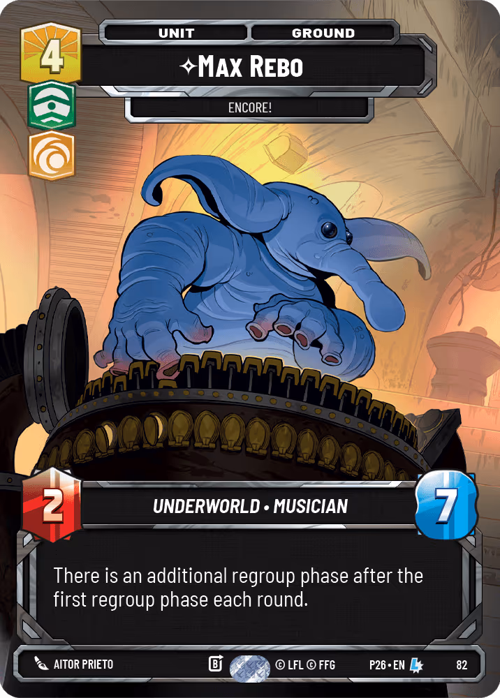 Max Rebo - Encore! P26-82 RQ Prize Wall Star Wars Unlimited card