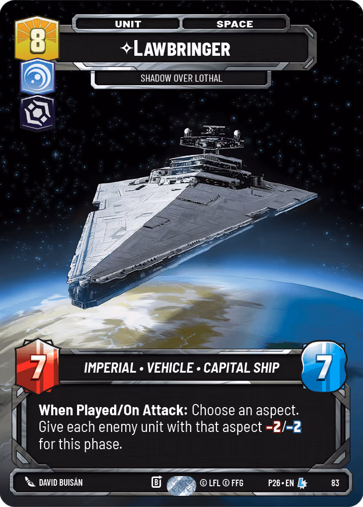Lawbringer - Shadow Over Lothal P26-83 RQ Prize Wall Star Wars Unlimited card