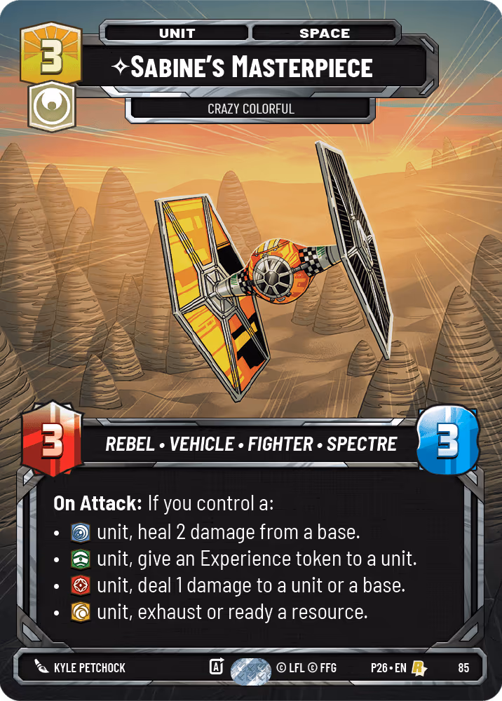 Sabine's Masterpiece - Crazy Colorful P26-85 RQ Prize Wall Star Wars Unlimited card