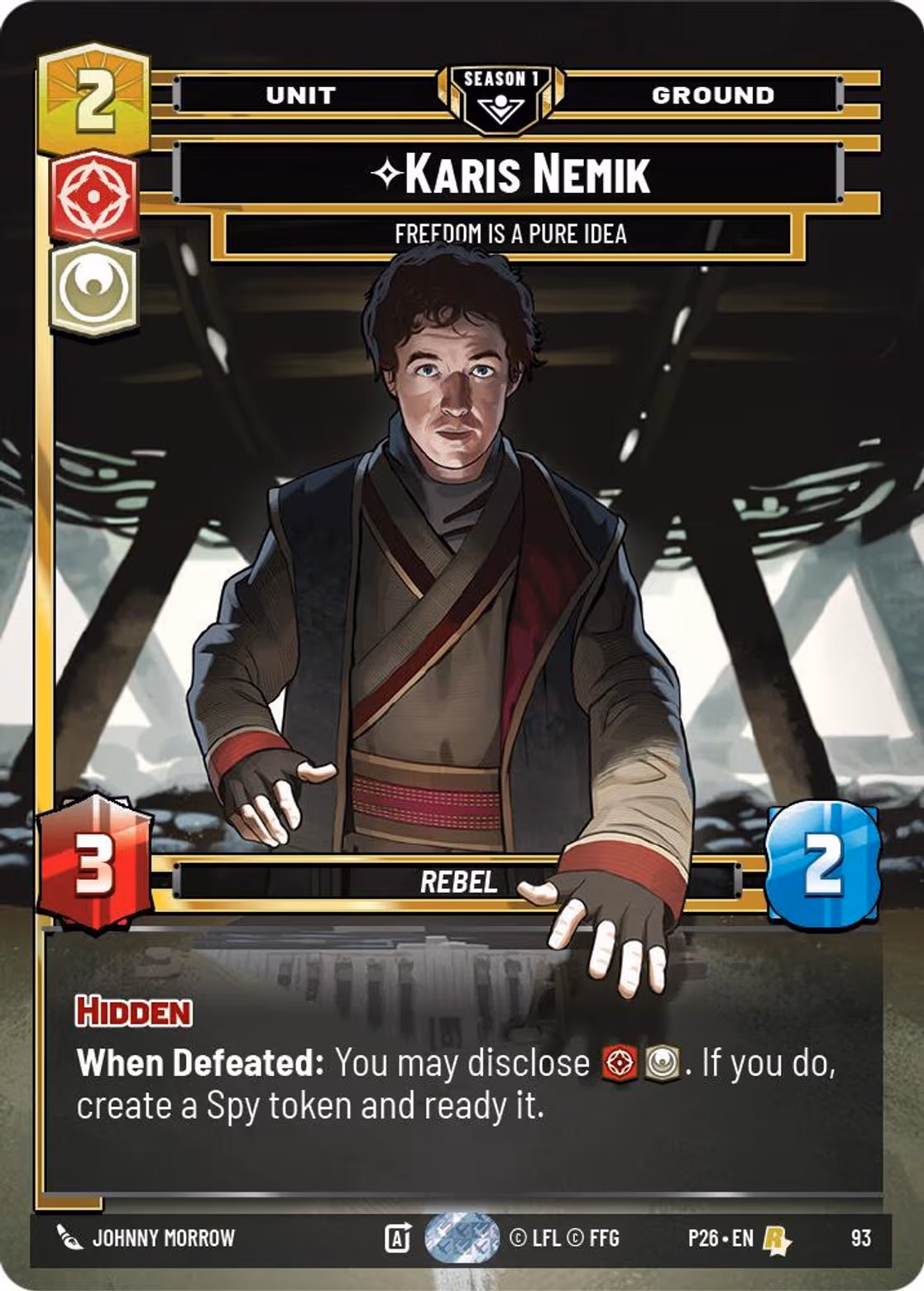 Karis Nemik - Freedom is a Pure Idea P26-93 Star Wars Unlimited card