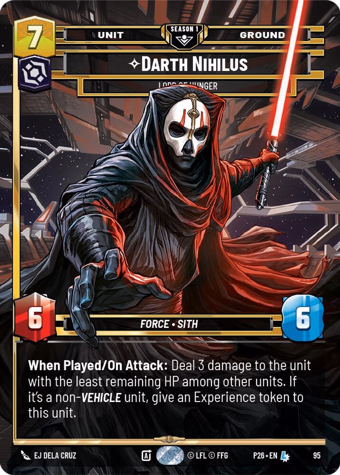 Darth Nihilus - Lord of Hunger P26-95 Star Wars Unlimited card