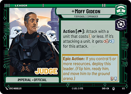 Moff Gideon - Formidable Commander PSHDJ-001 Star Wars Unlimited card