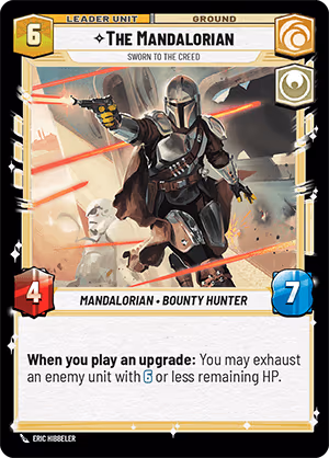 The Mandalorian - Sworn to the Creed PSHDJ-002 Star Wars Unlimited card (back face)