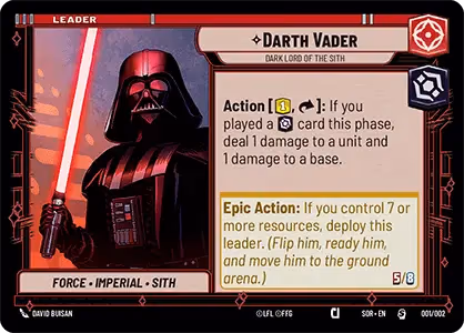 Darth Vader - Dark Lord of the Sith PSOR-001 Star Wars Unlimited card