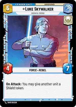 Luke Skywalker - Faithful Friend PSOR-002 Star Wars Unlimited card (back face)