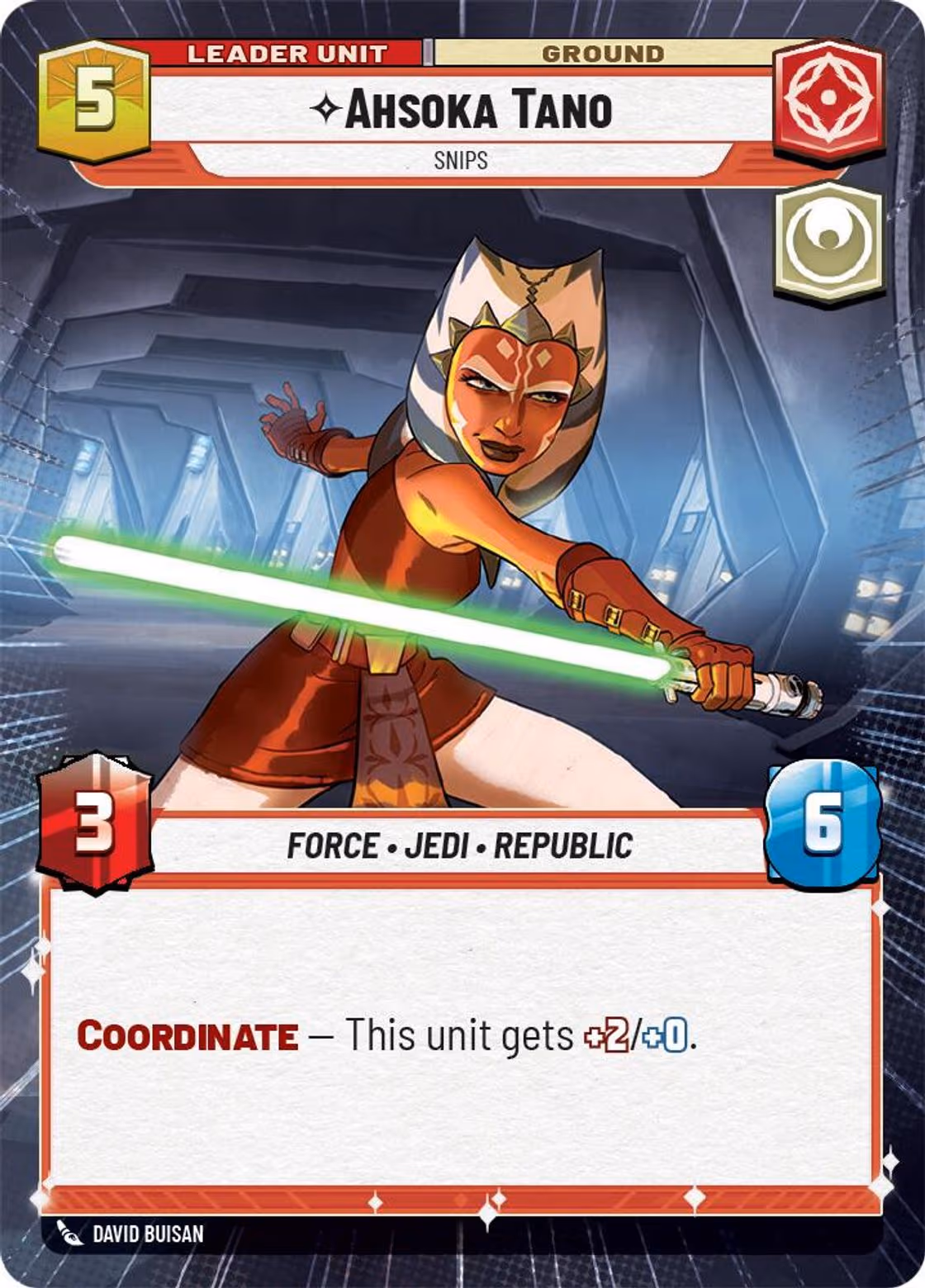 Ahsoka Tano - Snips PTWI-001 Star Wars Unlimited card (back face)