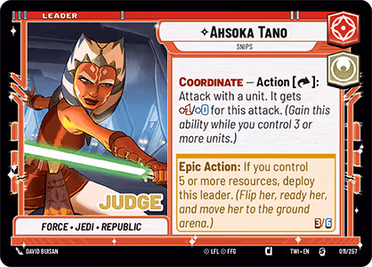 Ahsoka Tano - Snips PTWIJ-001 Star Wars Unlimited card
