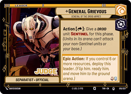 General Grievous - General of the Droid Armies PTWIJ-002 Star Wars Unlimited card