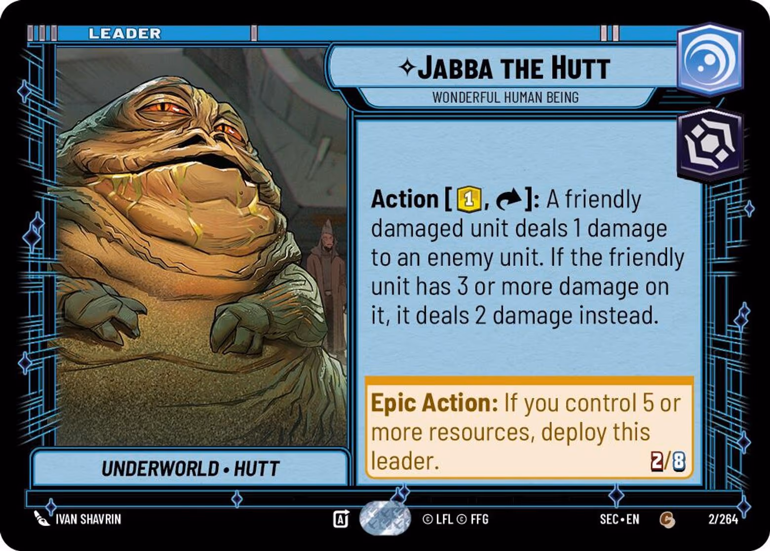 Jabba the Hutt - Wonderful Human Being SEC-002 Star Wars Unlimited card