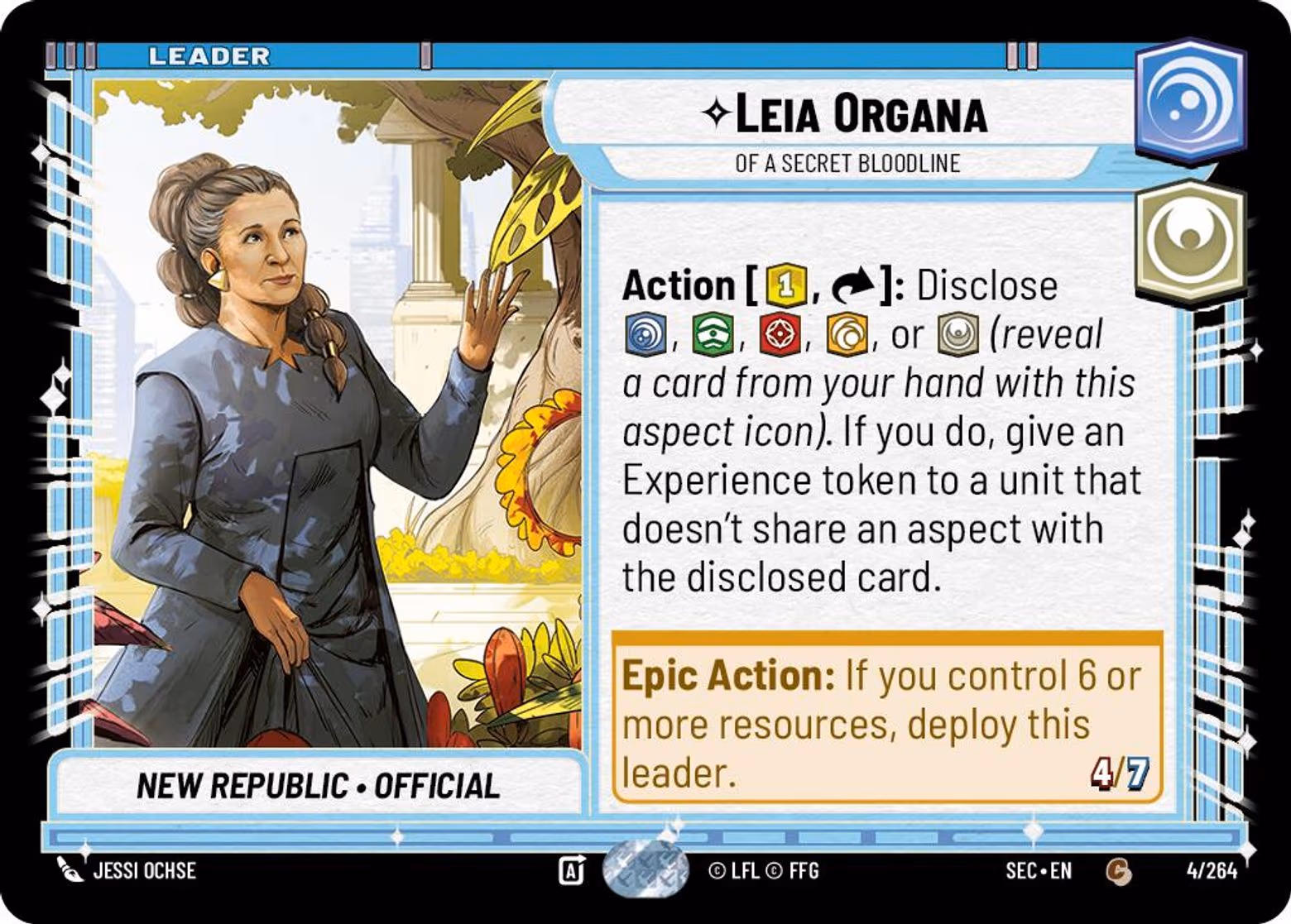 Leia Organa - Of A Secret Bloodline SEC-004 Star Wars Unlimited card