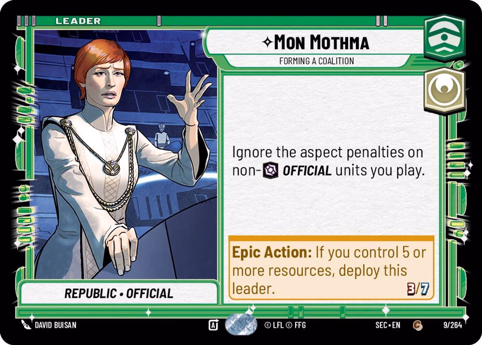Mon Mothma - Forming a Coalition SEC-009 Star Wars Unlimited card