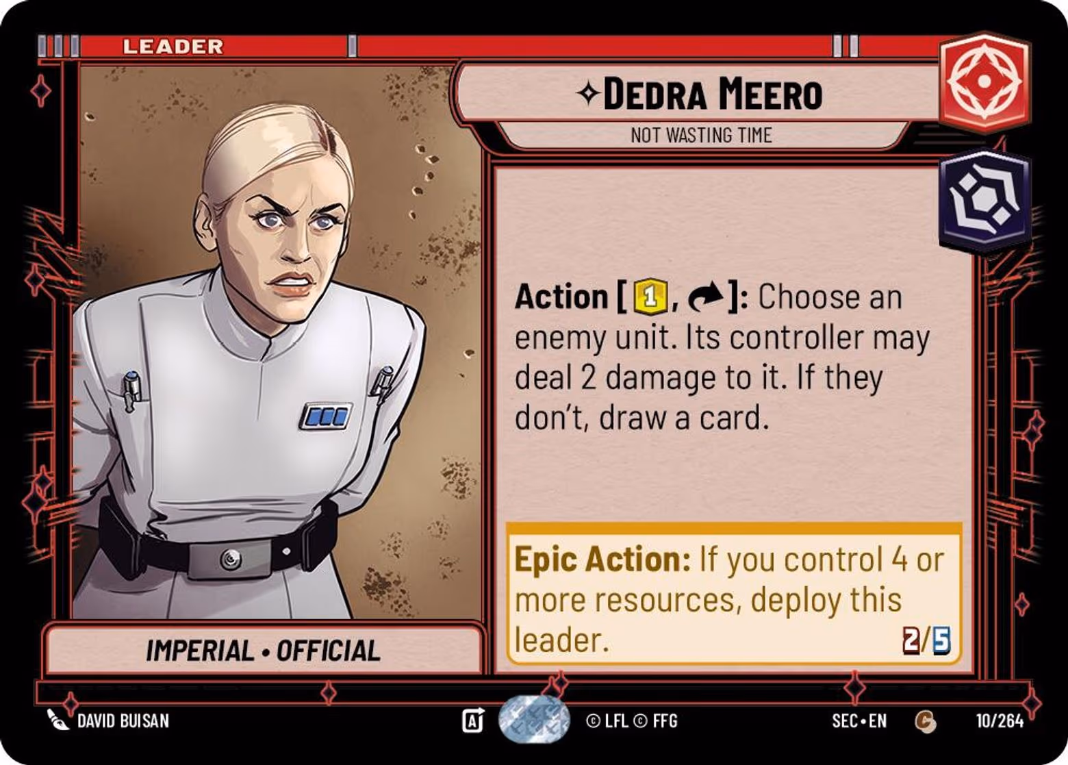 Dedra Meero - Not Wasting Time SEC-010 Star Wars Unlimited card
