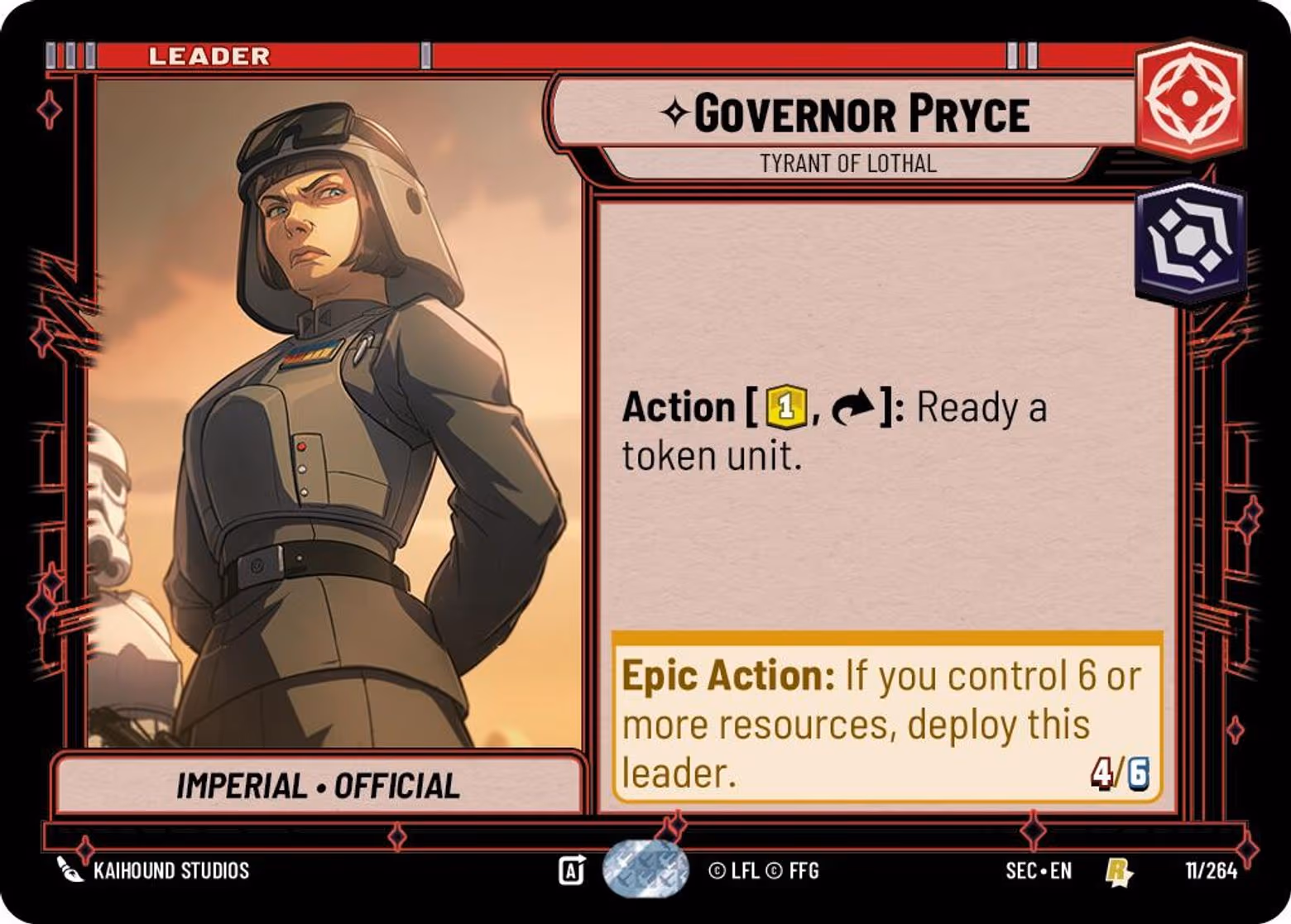 Governor Pryce - Tyrant of Lothal SEC-011 Star Wars Unlimited card