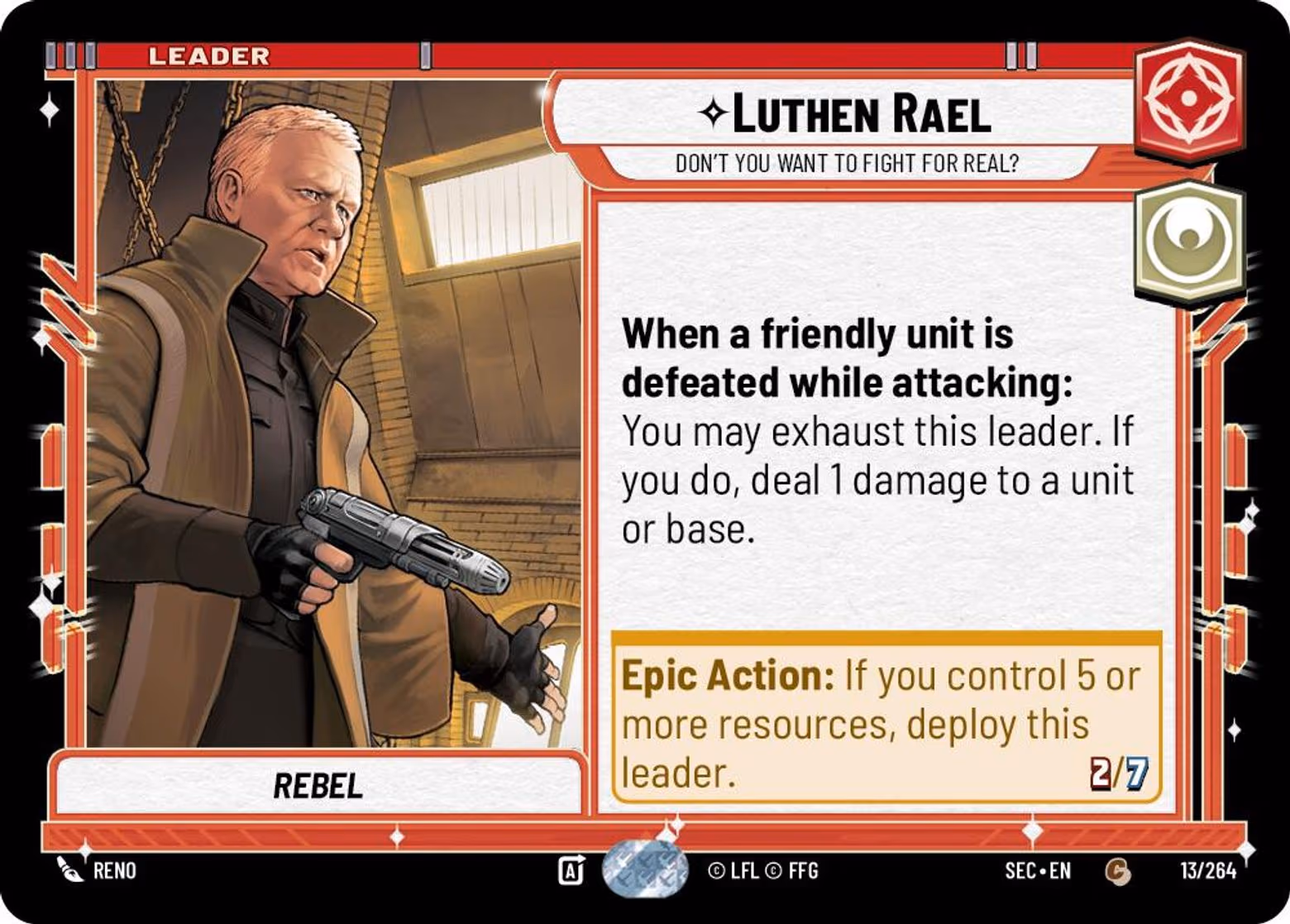 Luthen Rael - Don't You Want to Fight For Real? SEC-013 Star Wars Unlimited card