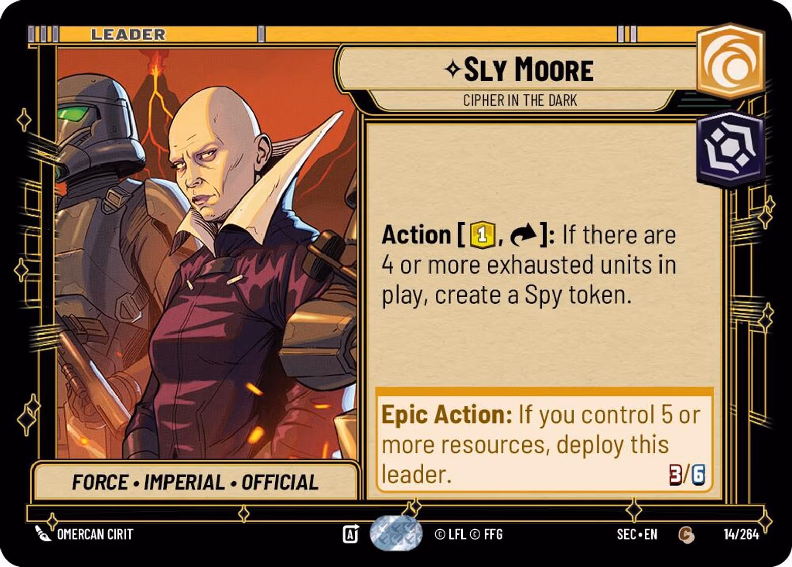 Sly Moore - Cipher in the Dark SEC-014 Star Wars Unlimited card