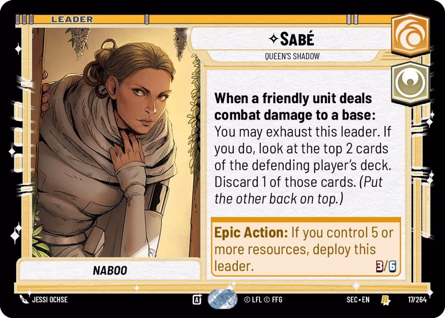 Sabé - Queen's Shadow SEC-017 Star Wars Unlimited card