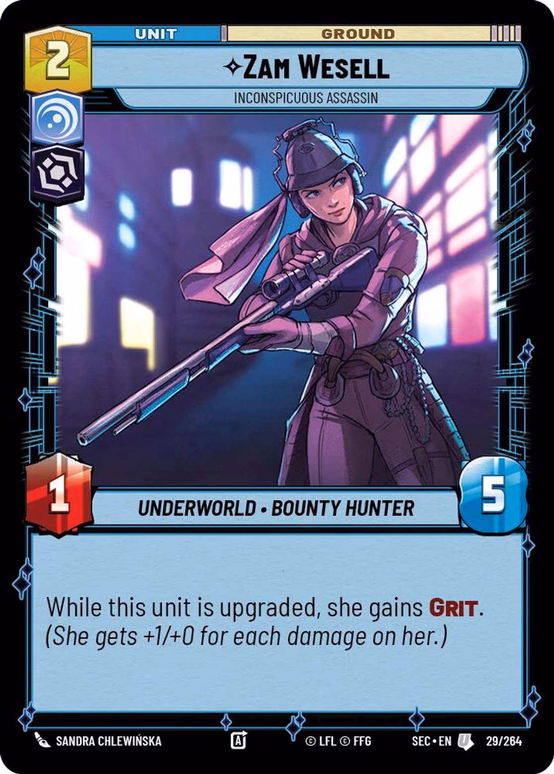 Zam Wesell - Inconspicuous Assassin SEC-029 Star Wars Unlimited card