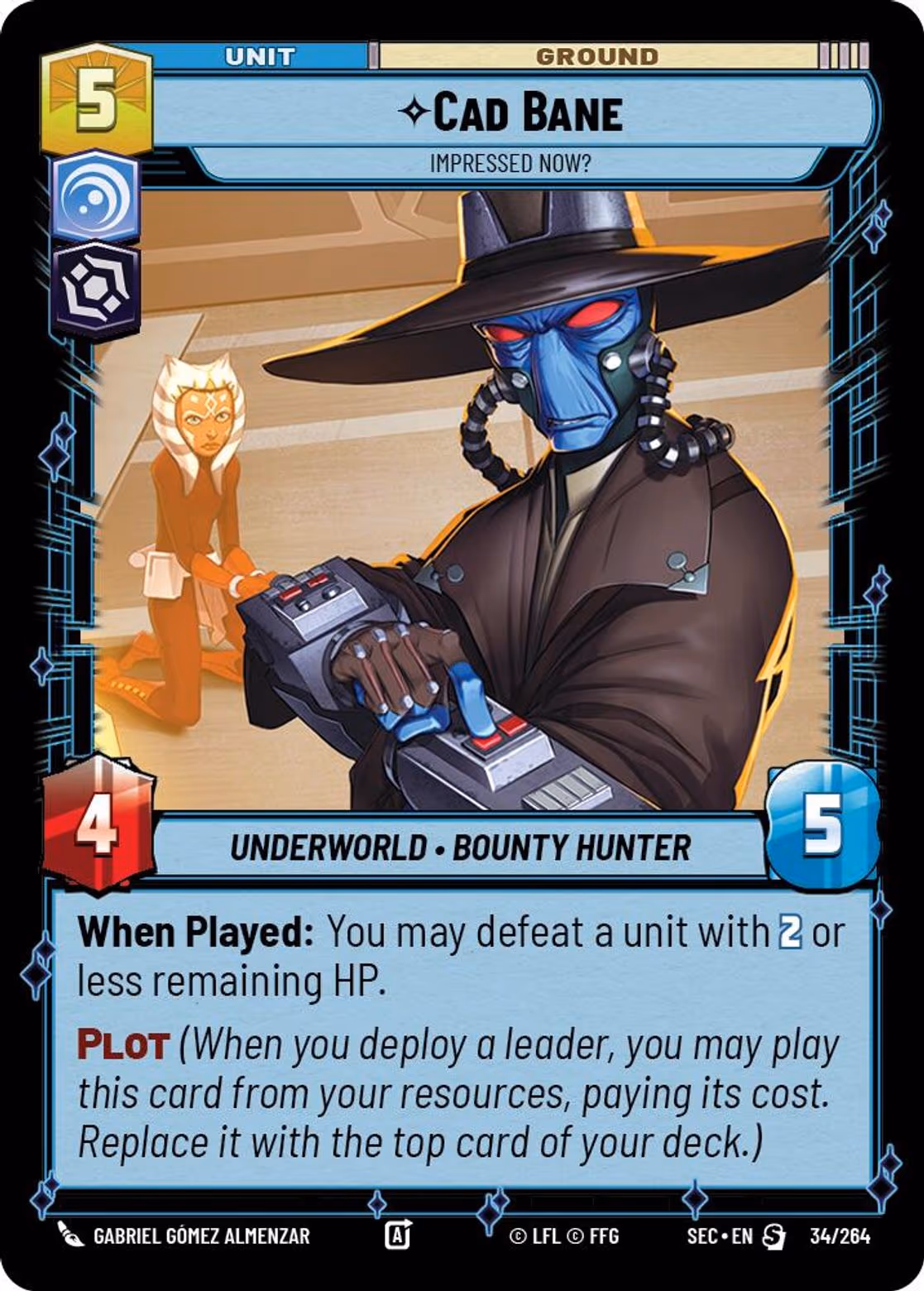 Cad Bane - Impressed Now? SEC-034 Star Wars Unlimited card