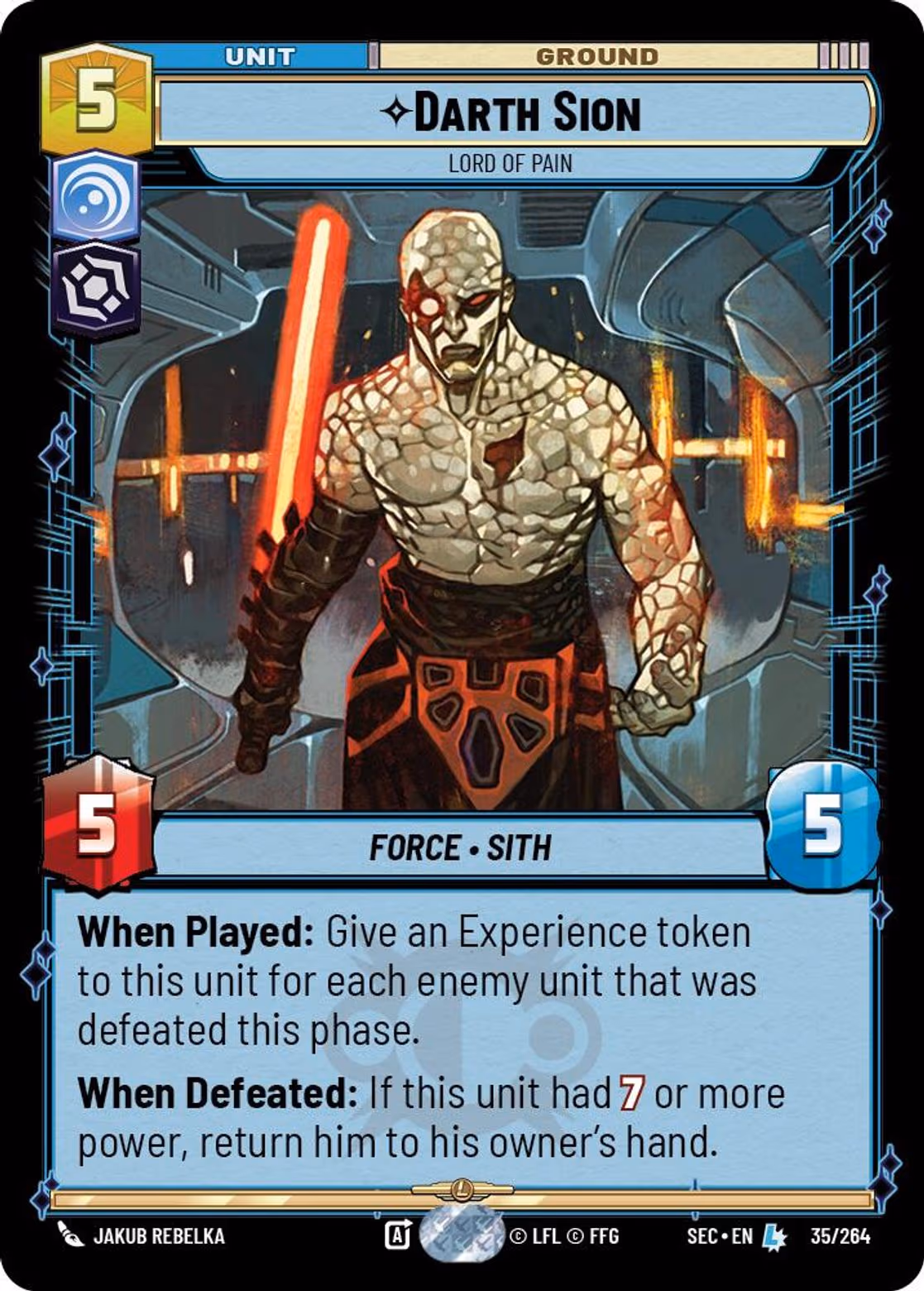 Darth Sion - Lord of Pain SEC-035 Star Wars Unlimited card
