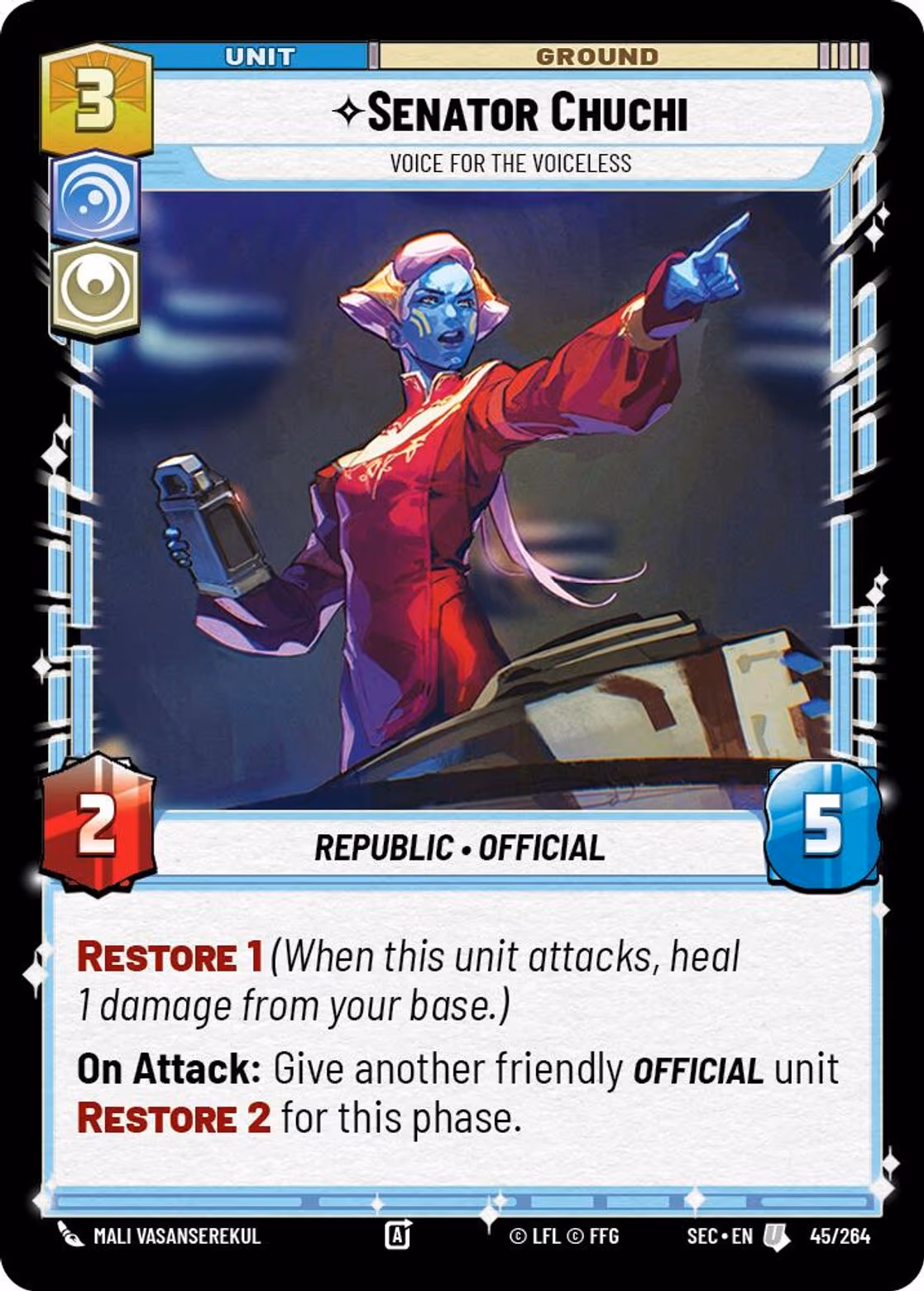 Senator Chuchi - Voice for the Voiceless SEC-045 Star Wars Unlimited card