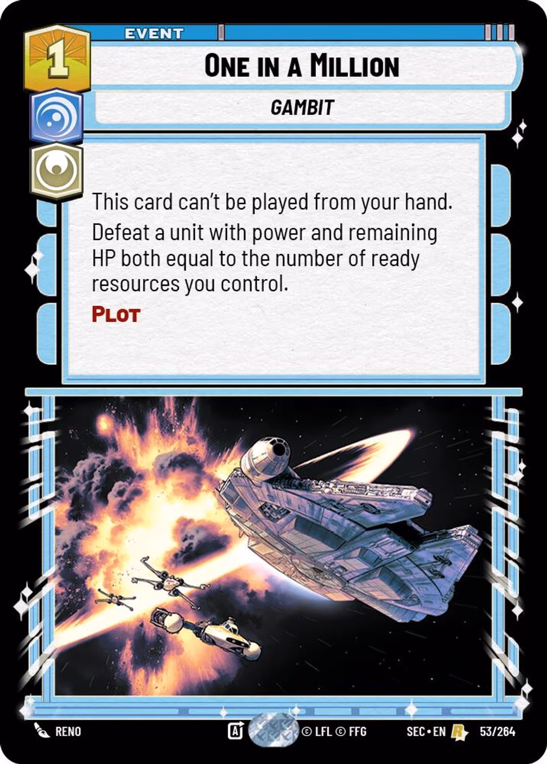 One in a Million SEC-053 Star Wars Unlimited card
