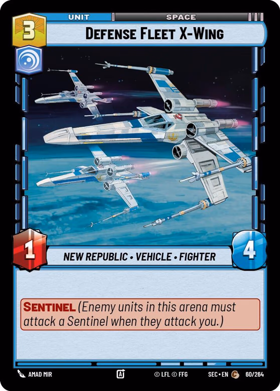 Defense Fleet X-Wing SEC-060 Star Wars Unlimited card