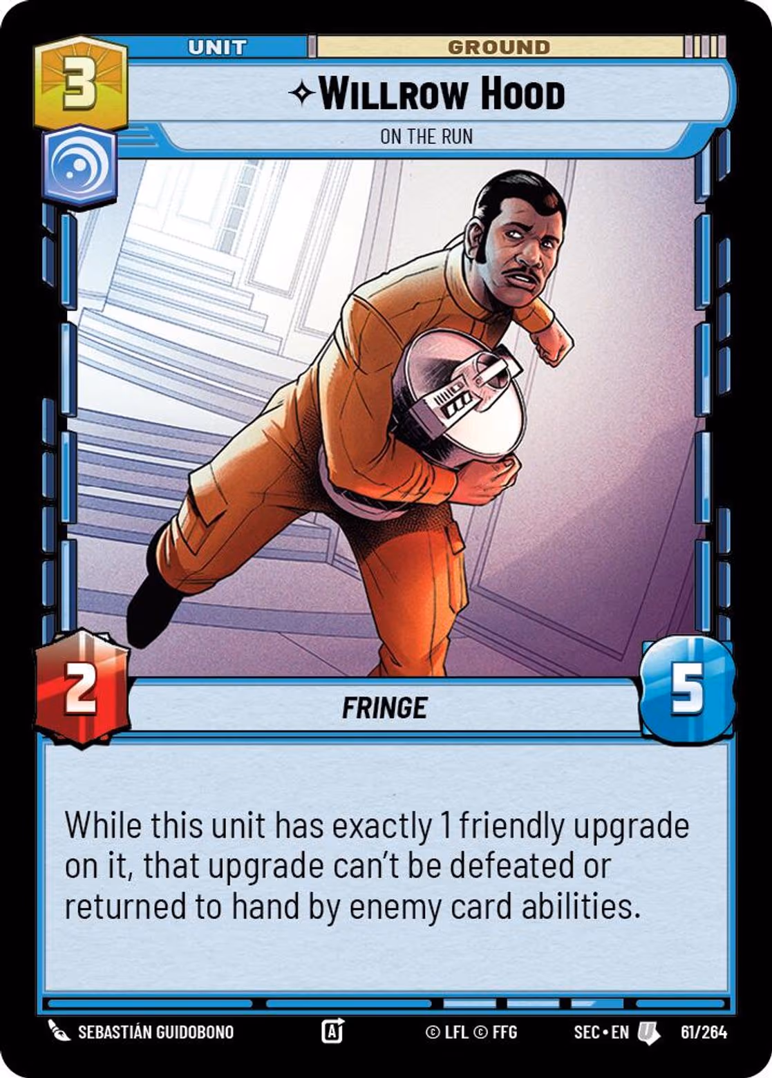 Willrow Hood - On the Run SEC-061 Star Wars Unlimited card