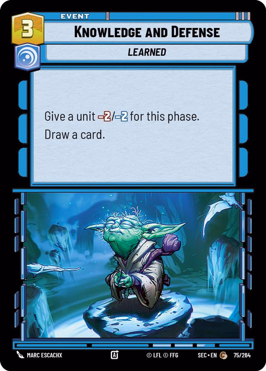 Knowledge and Defense SEC-075 Star Wars Unlimited card
