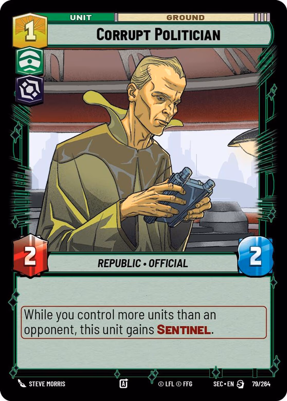 Corrupt Politician SEC-079 Star Wars Unlimited card