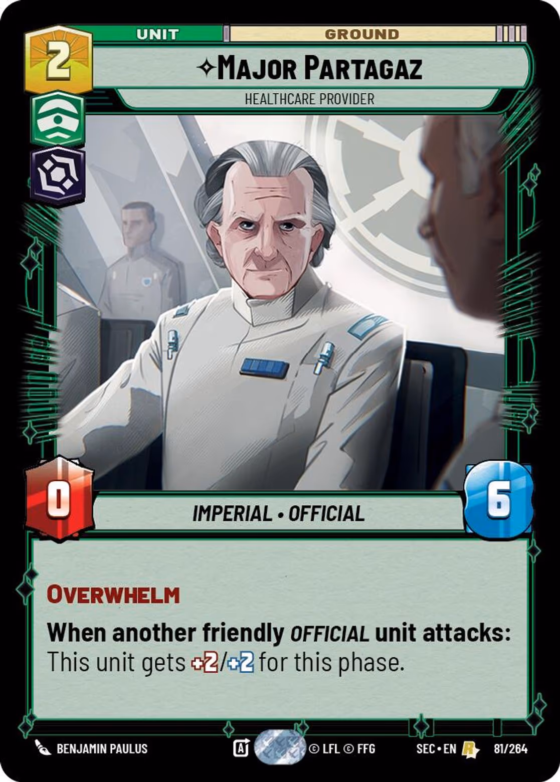 Major Partagaz - Healthcare Provider SEC-081 Star Wars Unlimited card