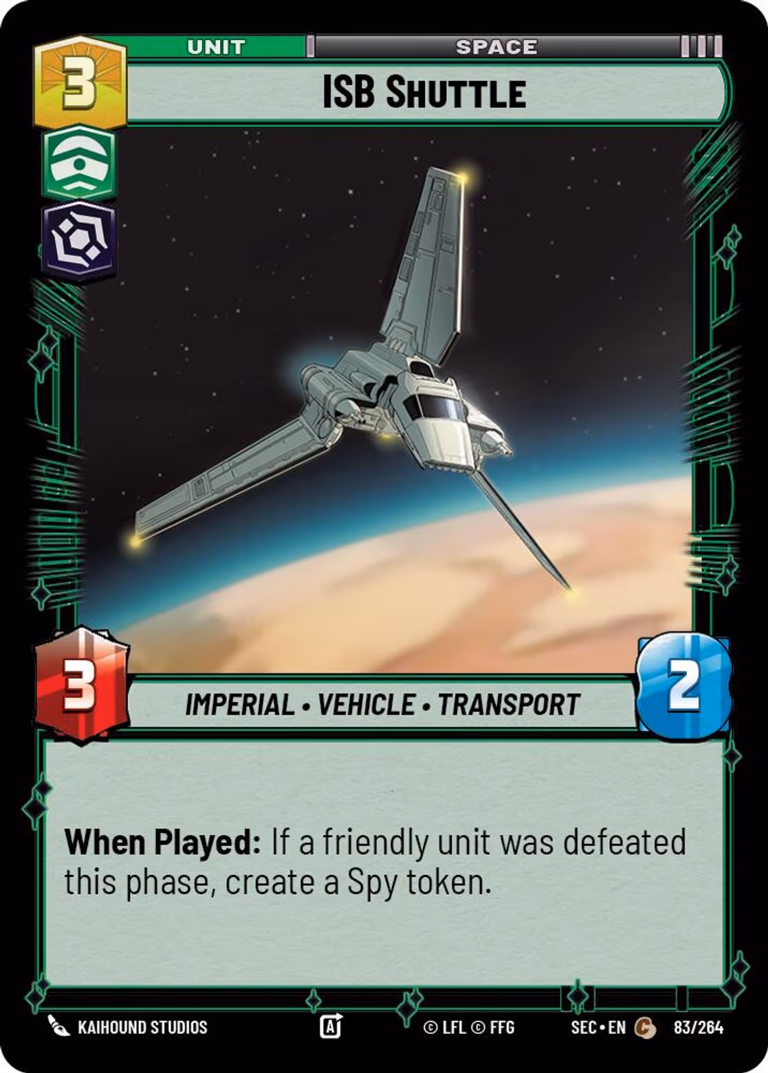 ISB Shuttle SEC-083 Star Wars Unlimited card