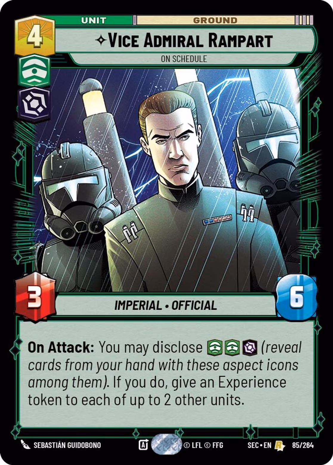 Vice Admiral Rampart - On Schedule SEC-085 Star Wars Unlimited card