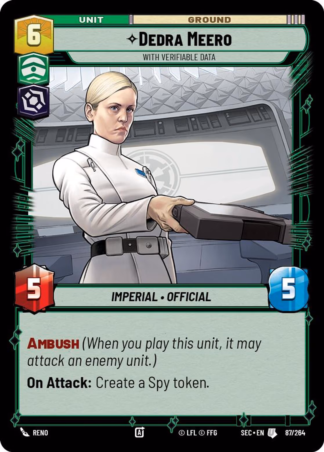 Dedra Meero - With Verifiable Data SEC-087 Star Wars Unlimited card
