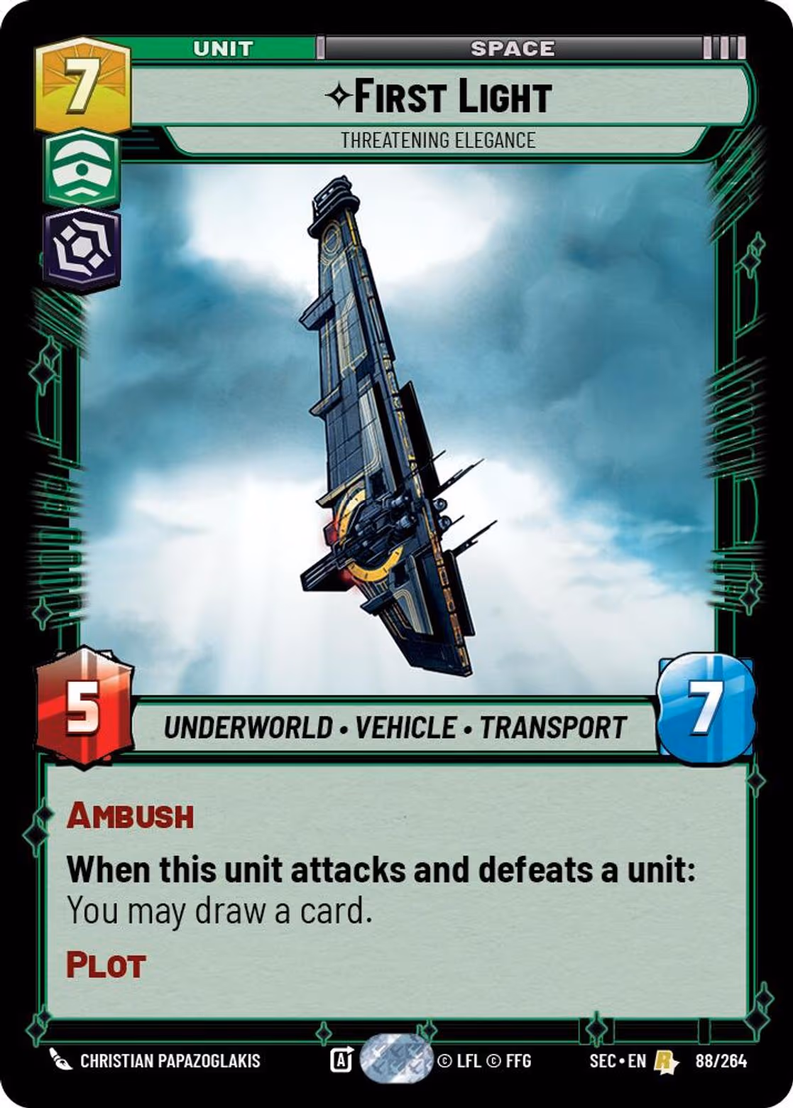 First Light - Threatening Elegance SEC-088 Star Wars Unlimited card