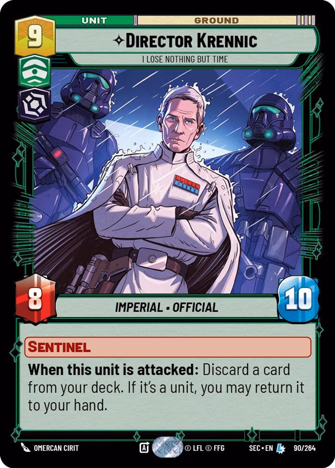 Director Krennic - I Lose Nothing But Time SEC-090 Star Wars Unlimited card