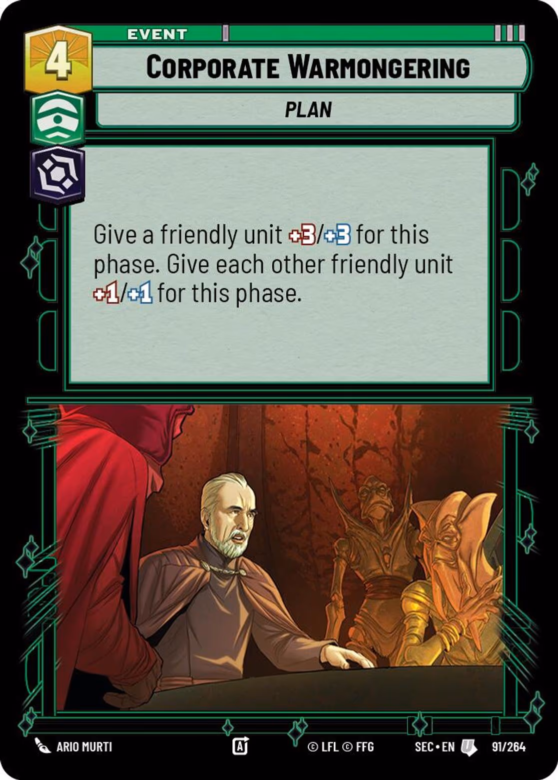 Corporate Warmongering SEC-091 Star Wars Unlimited card