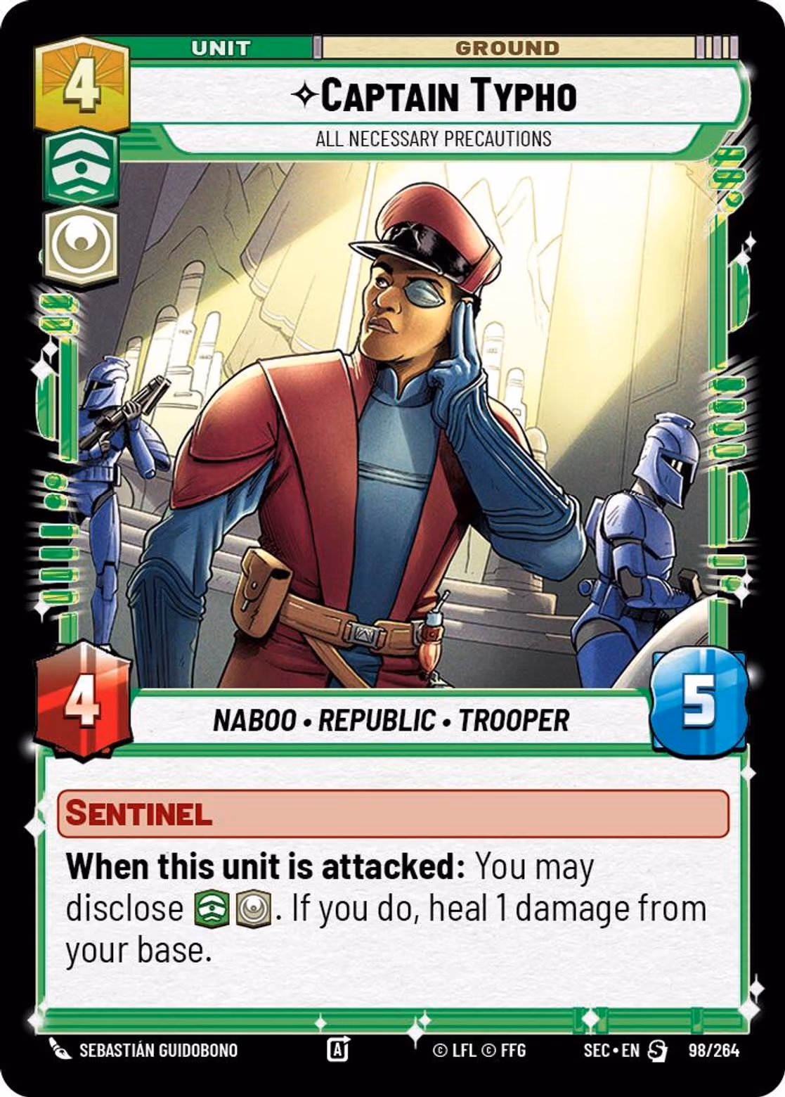 Captain Typho - All Necessary Precautions SEC-098 Star Wars Unlimited card