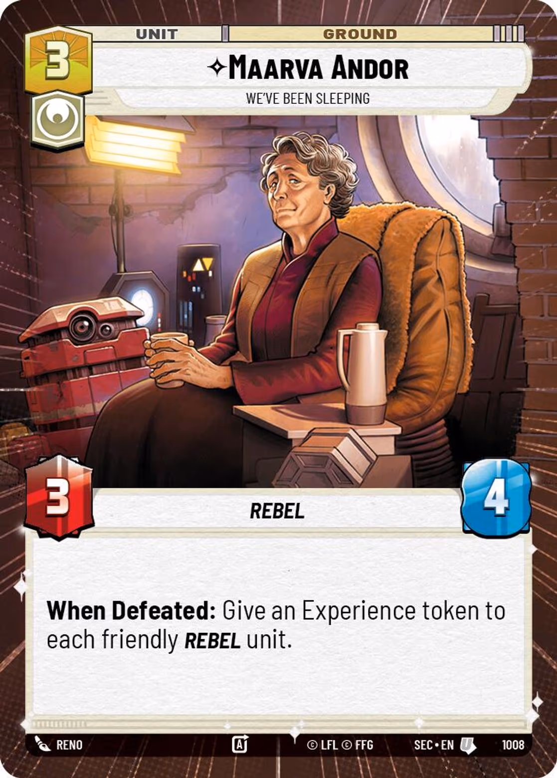 Maarva Andor - We've Been Sleeping SEC-1008 Hyperspace Foil Star Wars Unlimited card