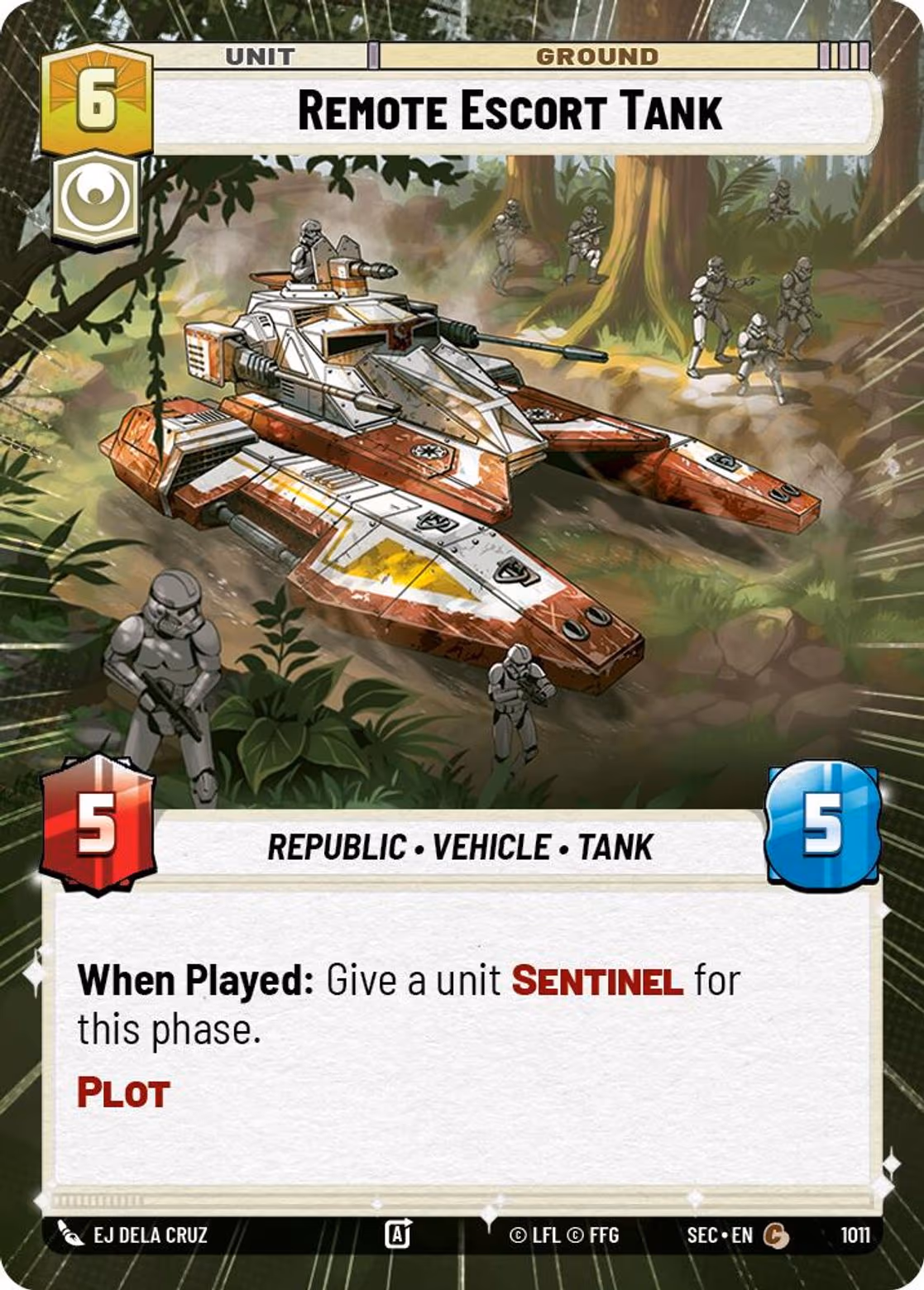 Remote Escort Tank SEC-1011 Hyperspace Foil Star Wars Unlimited card