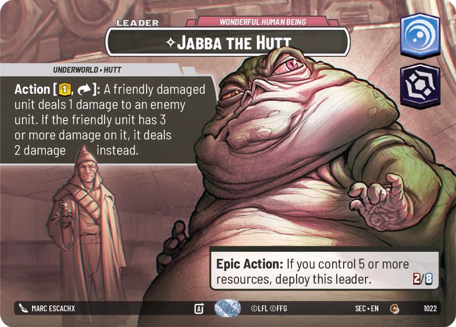 Jabba the Hutt - Wonderful Human Being SEC-1022 Showcase Star Wars Unlimited card