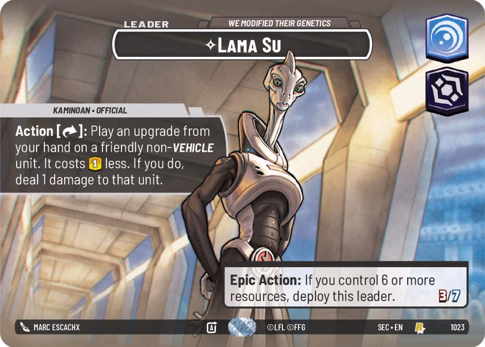 Lama Su - We Modified Their Genetics SEC-1023 Showcase Star Wars Unlimited card
