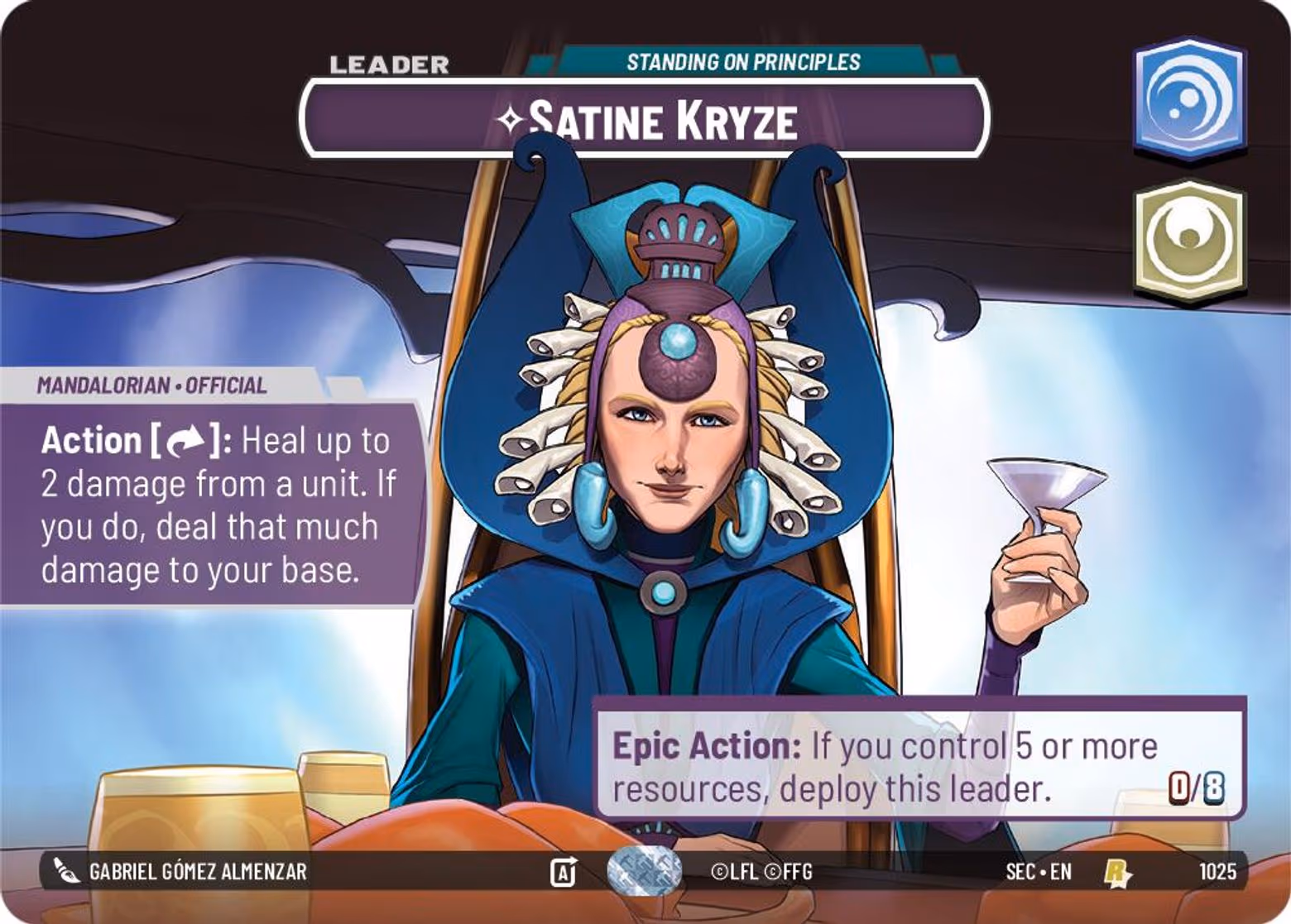 Satine Kryze - Standing on Principles SEC-1025 Showcase Star Wars Unlimited card
