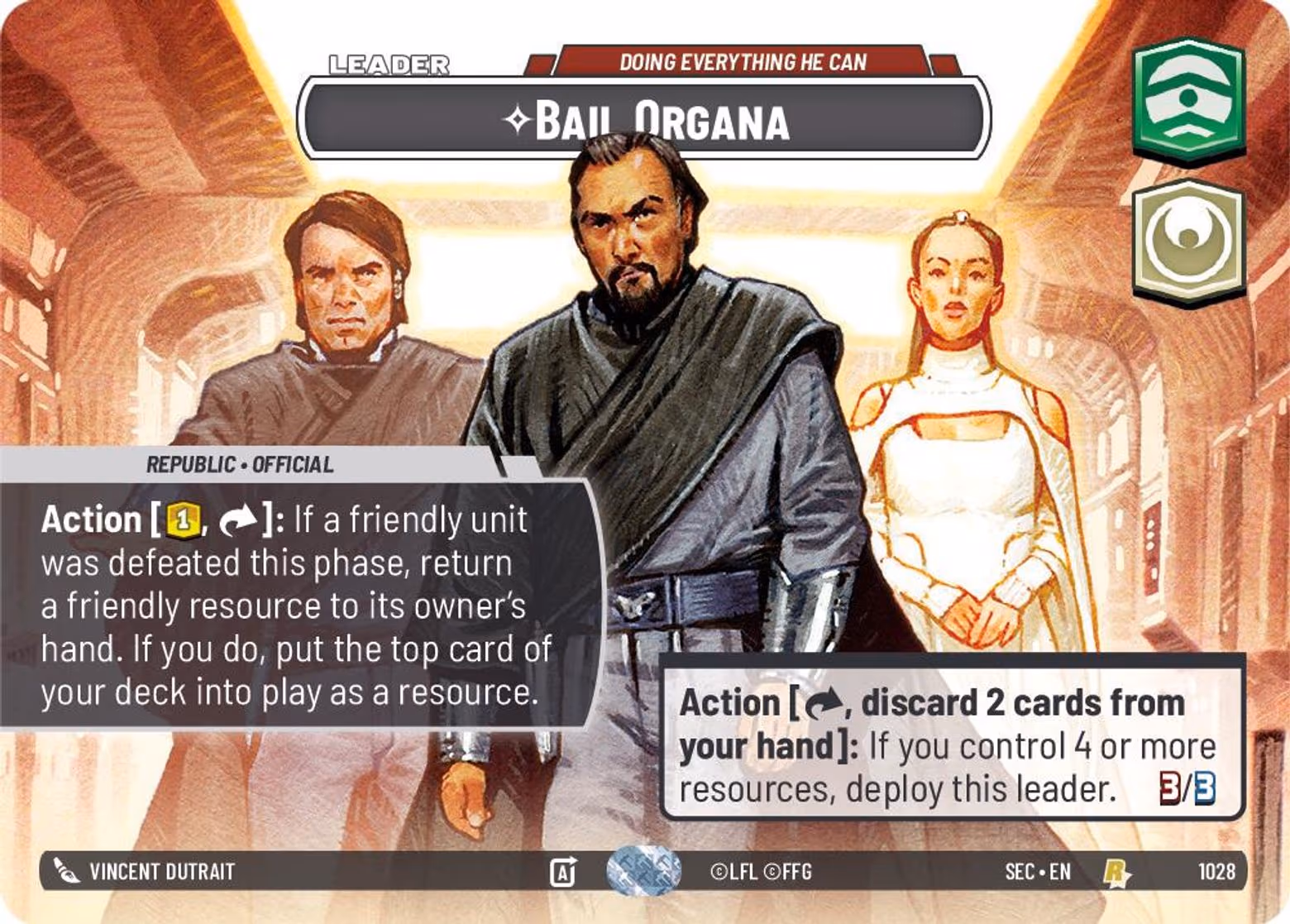 Bail Organa - Doing Everything He Can SEC-1028 Showcase Star Wars Unlimited card