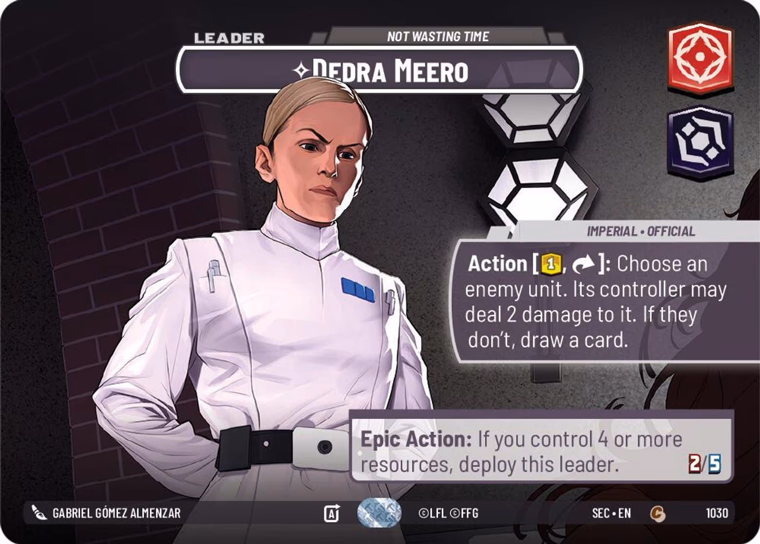 Dedra Meero - Not Wasting Time SEC-1030 Showcase Star Wars Unlimited card