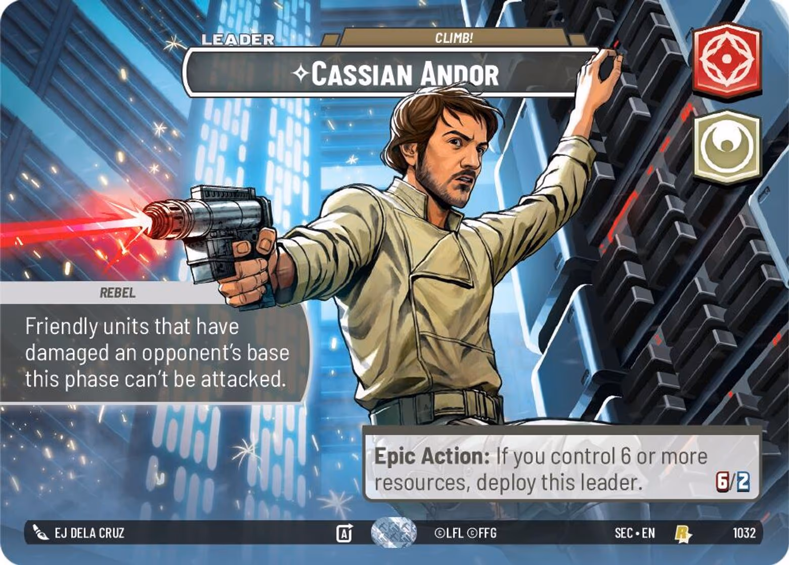 Cassian Andor - Climb! SEC-1032 Showcase Star Wars Unlimited card
