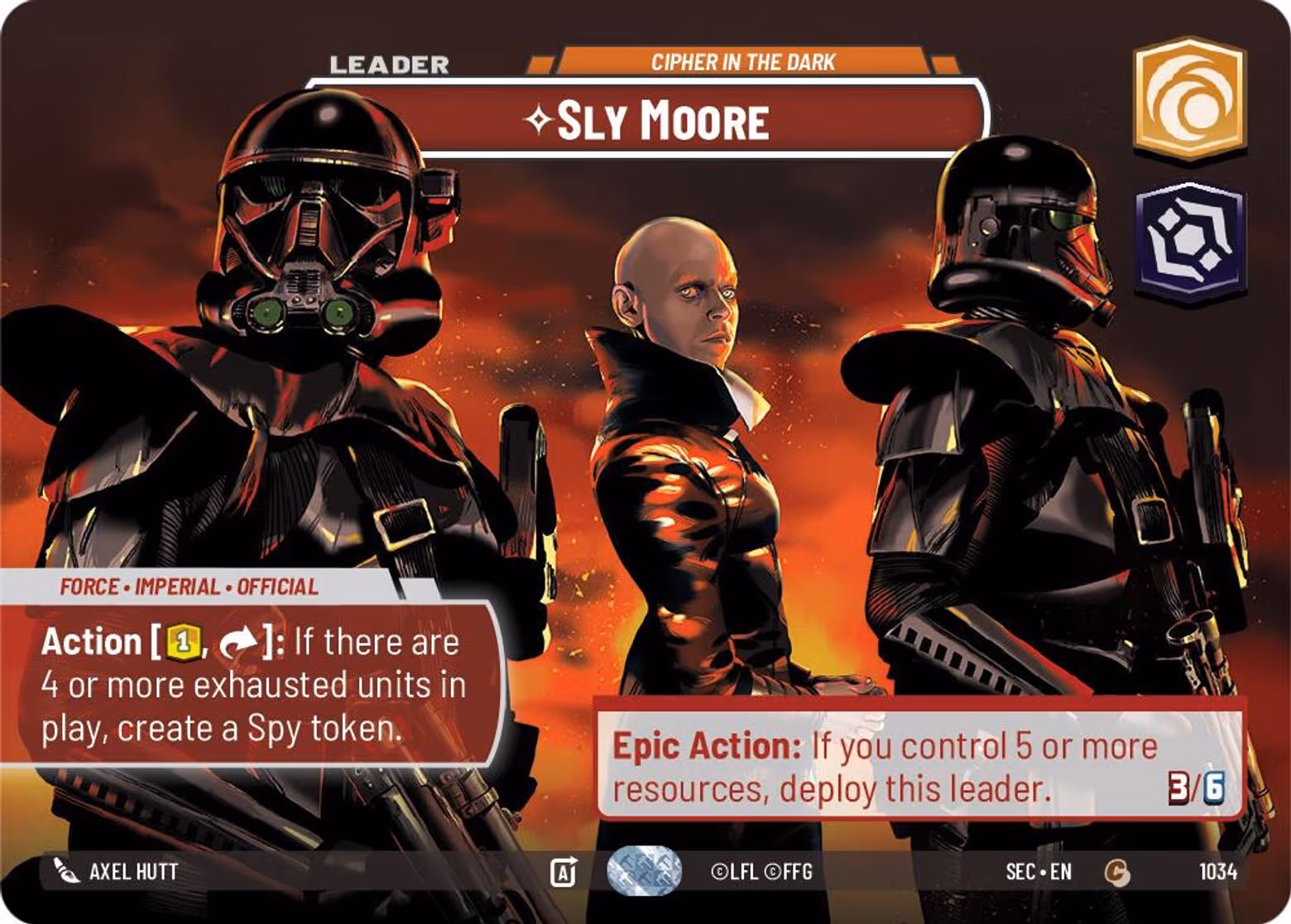 Sly Moore - Cipher in the Dark SEC-1034 Showcase Star Wars Unlimited card